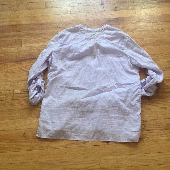 Old Navy Linen Cotton Blend Half Button Down tunic Shirt - Picture 4 of 9